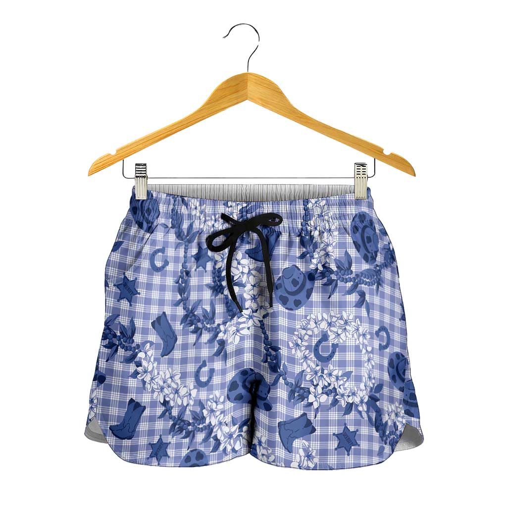 Mokihana Maile Ilima Leis Paniolo Palaka Shorts for Women Hawaiian Polu Spirit LT9 - Polynesian Pride