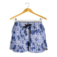 Mokihana Maile Ilima Leis Paniolo Palaka Shorts for Women Hawaiian Polu Spirit LT9 - Polynesian Pride
