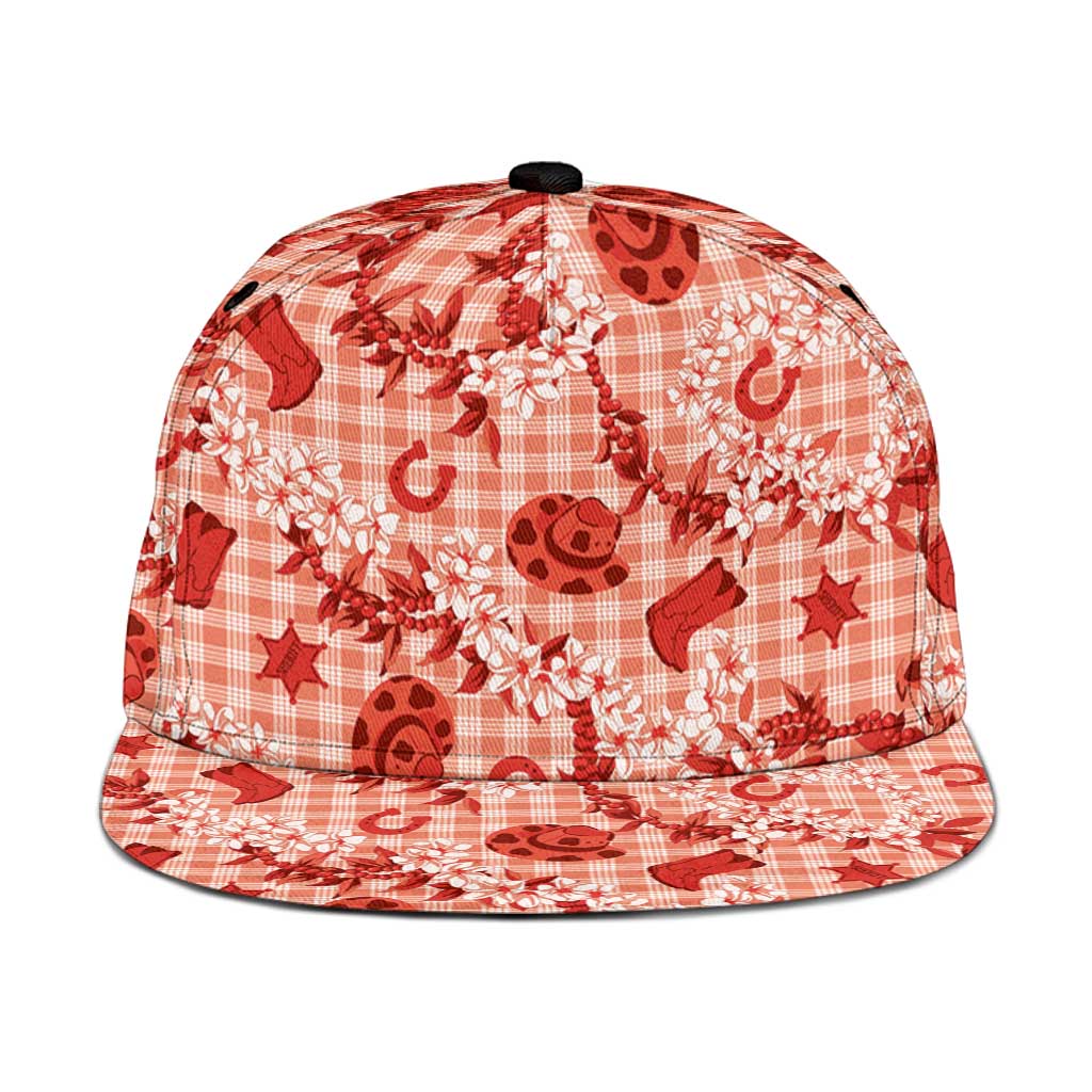 Mokihana Maile Ilima Leis Paniolo Palaka Snapback Cap Hawaiian Ulaula Spirit - Polynesian Pride