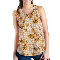 Mokihana Maile Ilima Leis Paniolo Palaka Women Racerback Tank Hawaiian Kula Spirit LT9 - Polynesian Pride