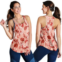 Mokihana Maile Ilima Leis Paniolo Palaka Women Racerback Tank Hawaiian Ulaula Spirit LT9 - Polynesian Pride