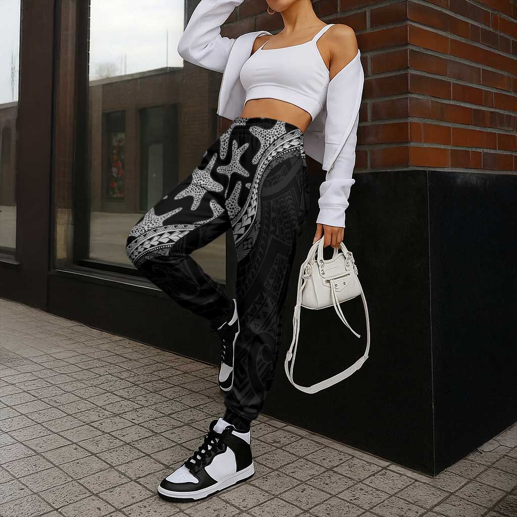 Monotone Polynesian Starfish Unique Pattern Jogger Pants