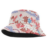 Monstera Tiare Plumeria Lei Pattern Bucket Hat Red Version LT01 One Size Red - Polynesian Pride