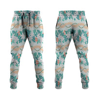 Monstera Tiare Plumeria Lei Pattern Jogger Pants Teal Version LT01 Teal - Polynesian Pride