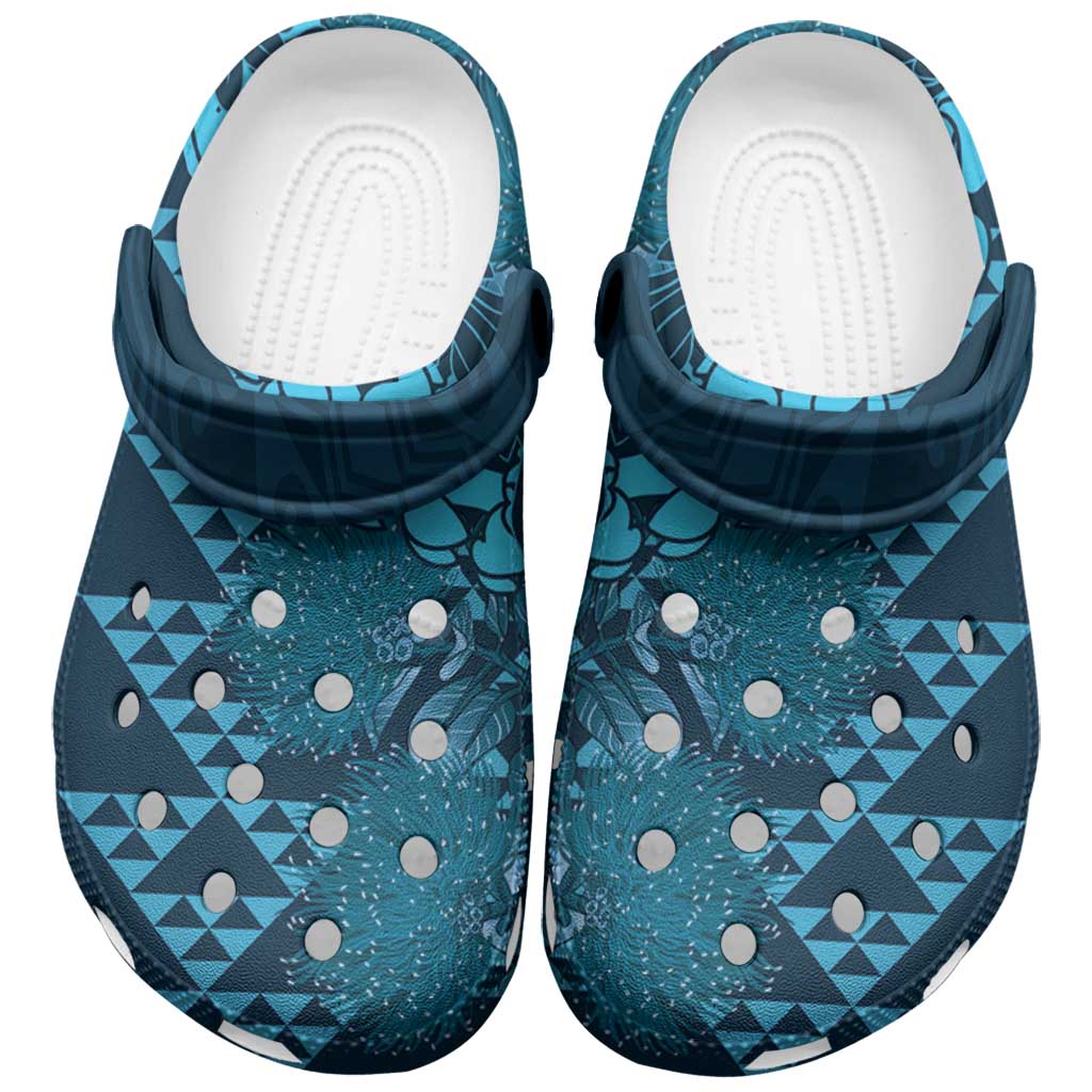 Naval Night Aloha Hawaii Clogs Shoes Hawaiian Kakau Ohia Lehua Lei - Polynesian Pride