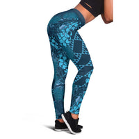 Naval Night Aloha Hawaii Leggings Hawaiian Kakau Ohia Lehua Lei - Polynesian Pride
