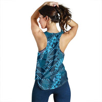 Naval Night Aloha Hawaii Women Racerback Tank Hawaiian Kakau Ohia Lehua Lei LT14 - Polynesian Pride