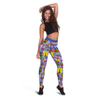 New Caledonia Joyeux Noel Leggings Pacific Patchwork Xmas Vibes - Polynesian Pride