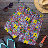 New Caledonia Joyeux Noel Shorts for Men Pacific Patchwork Xmas Vibes - Polynesian Pride