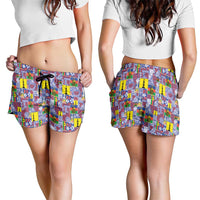 New Caledonia Joyeux Noel Shorts for Women Pacific Patchwork Xmas Vibes LT9 - Polynesian Pride