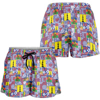 New Caledonia Joyeux Noel Shorts for Women Pacific Patchwork Xmas Vibes LT9 - Polynesian Pride