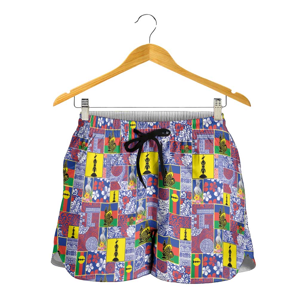 New Caledonia Joyeux Noel Shorts for Women Pacific Patchwork Xmas Vibes LT9 - Polynesian Pride