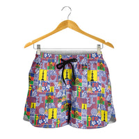 New Caledonia Joyeux Noel Shorts for Women Pacific Patchwork Xmas Vibes LT9 - Polynesian Pride