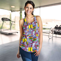 New Caledonia Joyeux Noel Women Racerback Tank Pacific Patchwork Xmas Vibes LT9 - Polynesian Pride