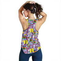 New Caledonia Joyeux Noel Women Racerback Tank Pacific Patchwork Xmas Vibes LT9 - Polynesian Pride