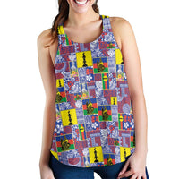 New Caledonia Joyeux Noel Women Racerback Tank Pacific Patchwork Xmas Vibes LT9 - Polynesian Pride