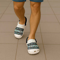 New Zealand Aotearoa Clogs Shoes With Paua Shell Kowhaiwhai Pattern - Polynesian Pride