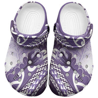 New Zealand Aotearoa Darts Masters Clogs Shoes Maori Art Tattoo with Tribal Dart Symbol Purple - Polynesian Pride
