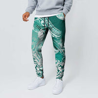 New Zealand Aotearoa Darts Masters Jogger Pants Maori Art Tattoo with Tribal Dart Symbol Teal Color - Polynesian Pride