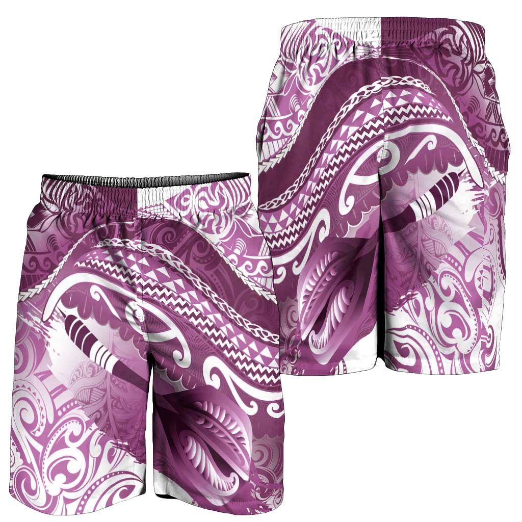 New Zealand Aotearoa Darts Masters Shorts for Men Maori Art Tattoo with Tribal Dart Symbol Pink LT03 - Polynesian Pride