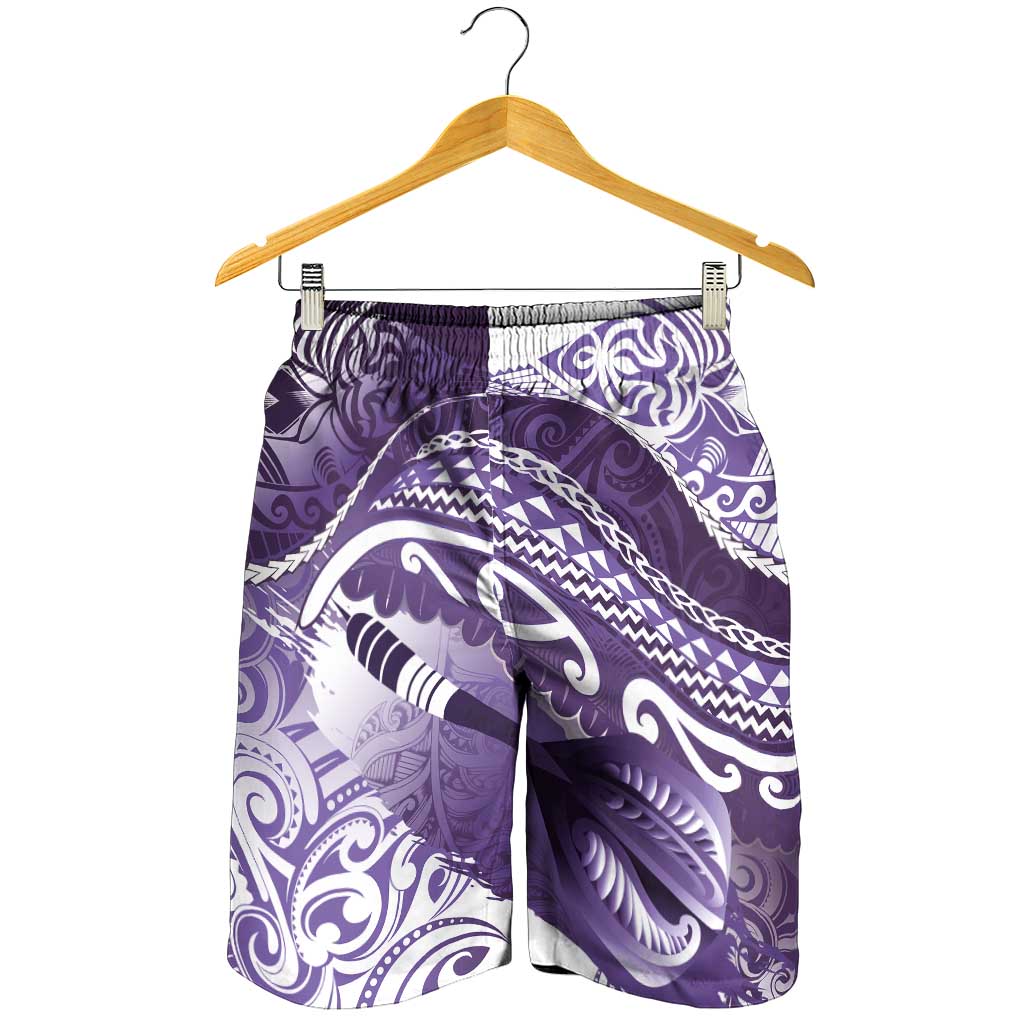 New Zealand Aotearoa Darts Masters Shorts for Men Maori Art Tattoo with Tribal Dart Symbol Purple LT03 - Polynesian Pride