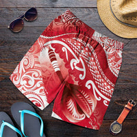 New Zealand Aotearoa Darts Masters Shorts for Men Maori Art Tattoo with Tribal Dart Symbol Red LT03 Red - Polynesian Pride
