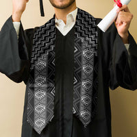 New Zealand Aotearoa Graduation Stole Black Poutama With Taniko Pattern LT05 - Polynesian Pride