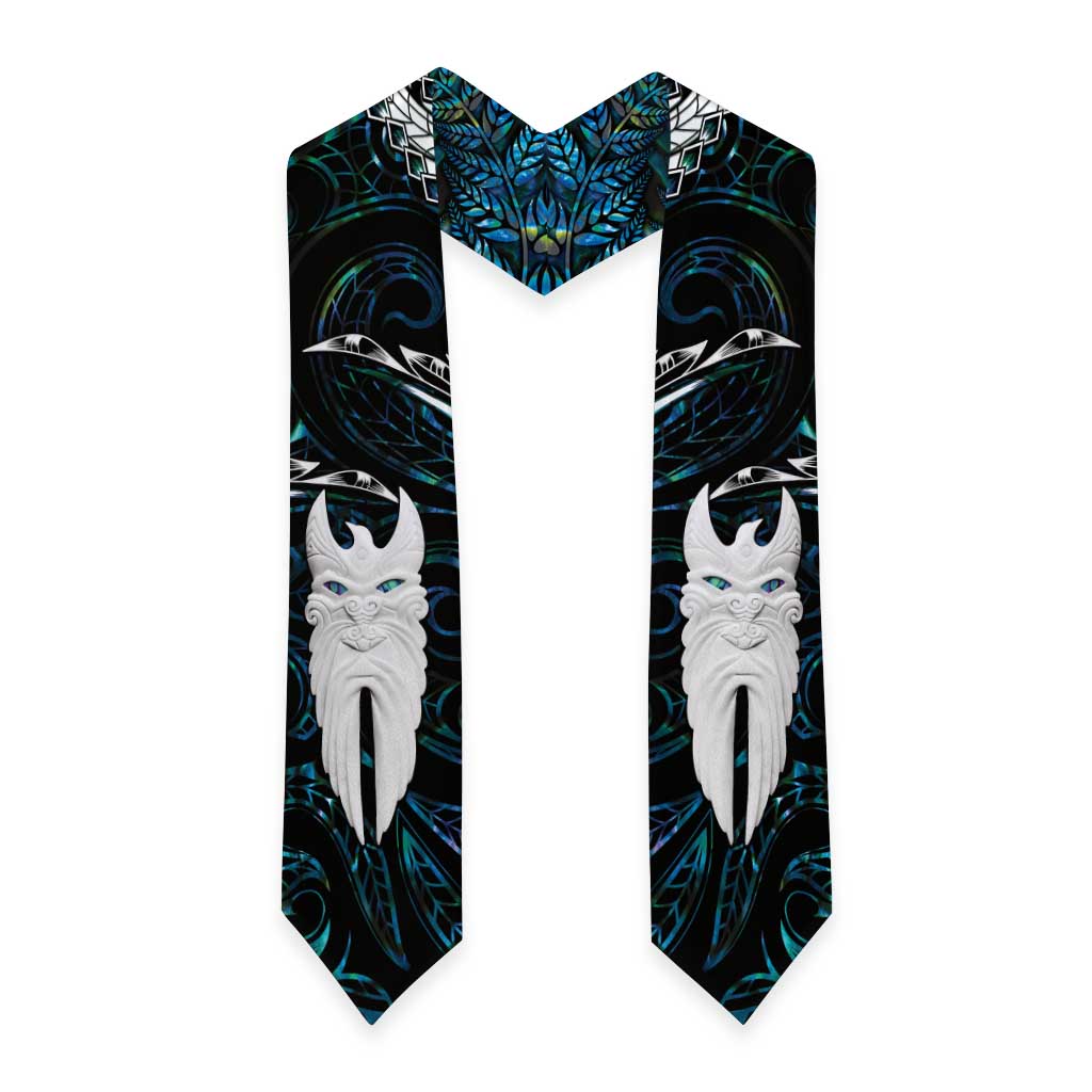 New Zealand Aotearoa Graduation Stole Maori Hei Rehua Paua Shell Glitter Green LT05 - Polynesian Pride