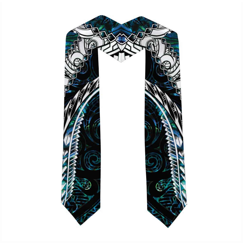 New Zealand Aotearoa Graduation Stole Maori Hei Rehua Paua Shell Glitter Green LT05 - Polynesian Pride
