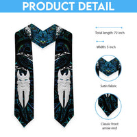 New Zealand Aotearoa Graduation Stole Maori Hei Rehua Paua Shell Glitter Green LT05 - Polynesian Pride