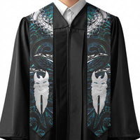 New Zealand Aotearoa Graduation Stole Maori Hei Rehua Paua Shell Glitter Green LT05 - Polynesian Pride