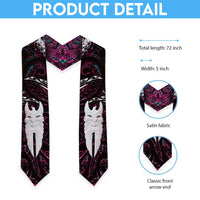 New Zealand Aotearoa Graduation Stole Maori Hei Rehua Paua Shell Glitter Pink LT05 - Polynesian Pride