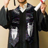 New Zealand Aotearoa Graduation Stole Maori Hei Rehua Paua Shell Glitter Purple LT05 - Polynesian Pride
