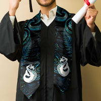 New Zealand Aotearoa Graduation Stole Maori Manaia Paua Shell Glitter Turquoise