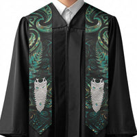 New Zealand Aotearoa Graduation Stole Maori Tane Te Waiora Paua Shell Glitter Green LT05 - Polynesian Pride
