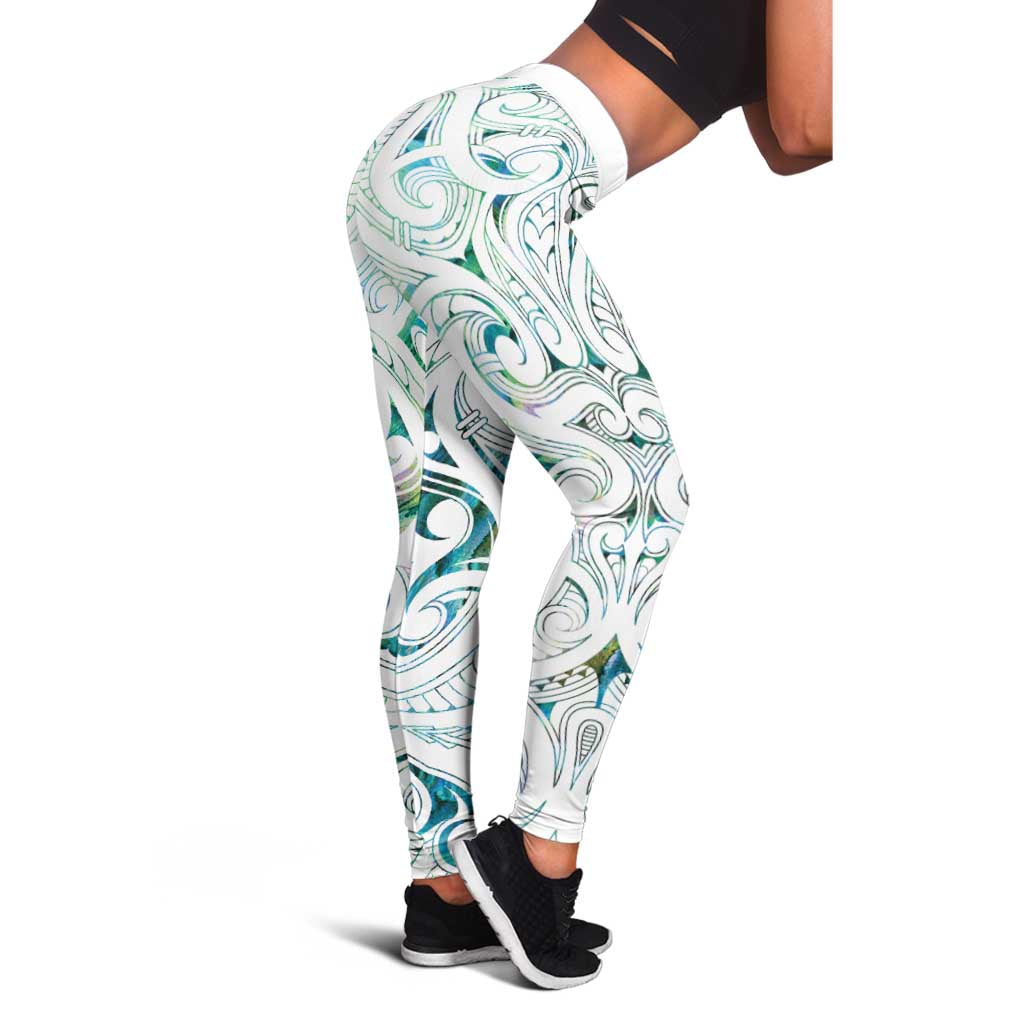 New Zealand Aotearoa Leggings Green Maori Papua Shell Indigenous - Polynesian Pride