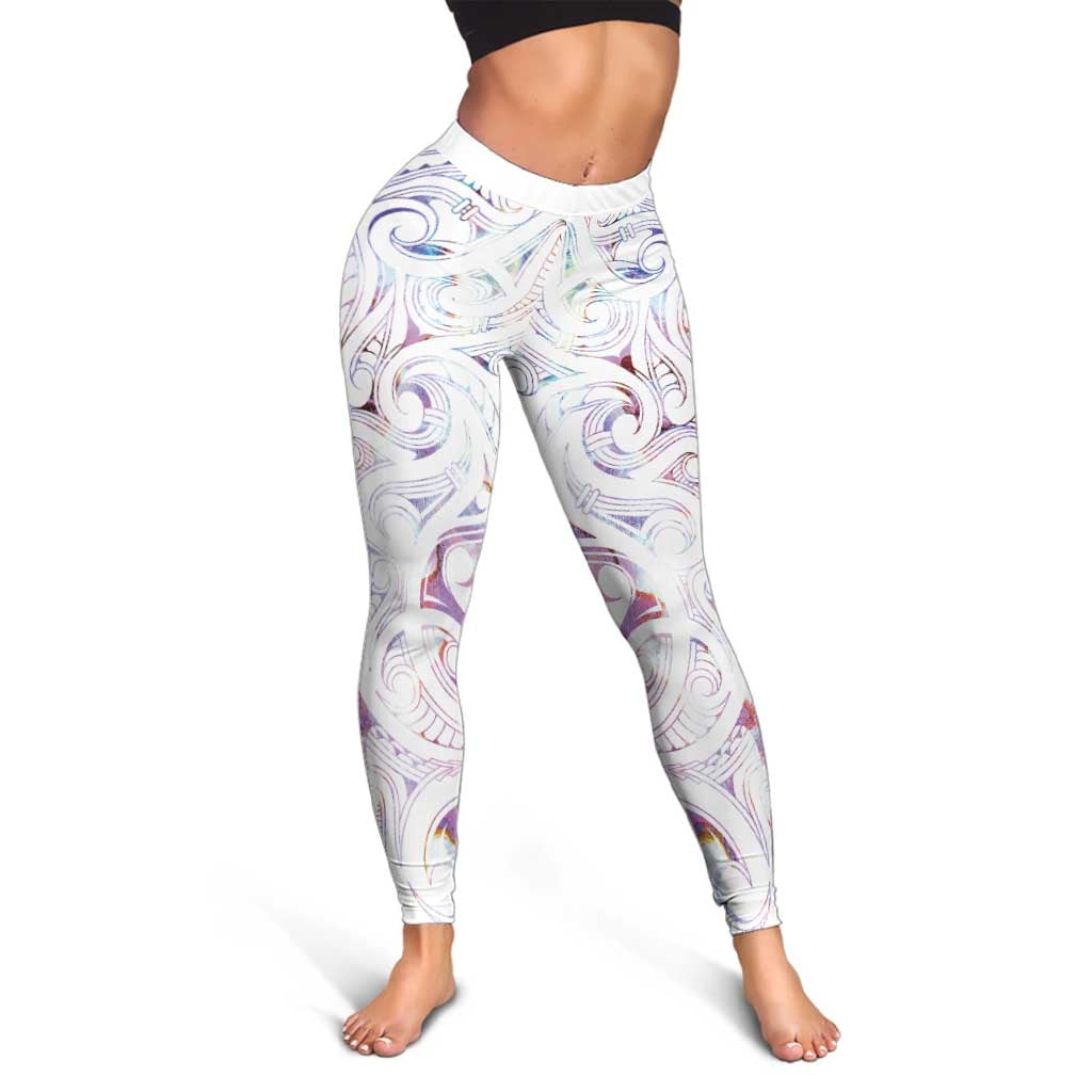 New Zealand Aotearoa Leggings Pink Maori Papua Shell Indigenous - Polynesian Pride