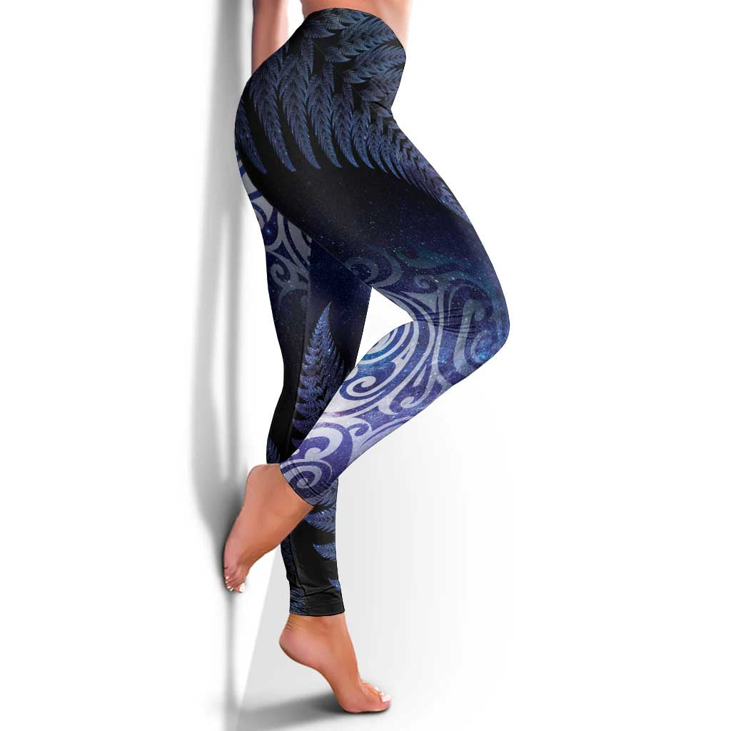 New Zealand Aotearoa Matariki Leggings Starry Silver Fern