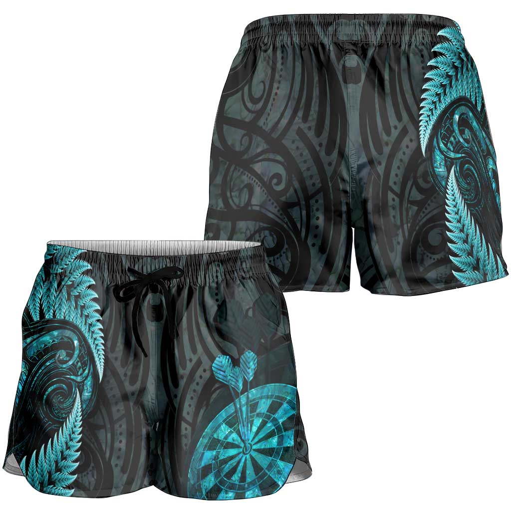 New Zealand Darts Shorts for Women Happiness Is A Tight Threesome Maori Paua Shell LT14 - Polynesian Pride