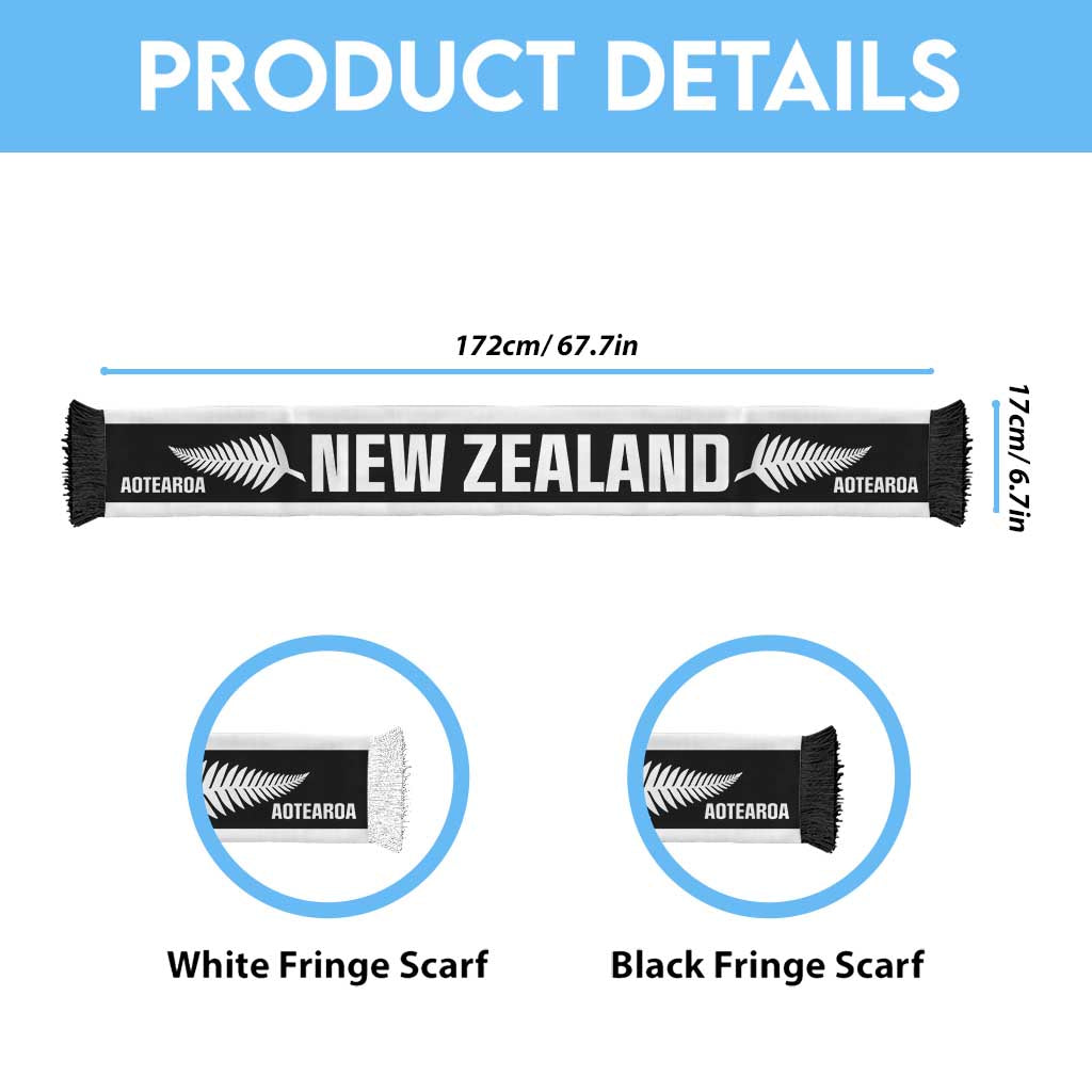 New Zealand Football White Fern Supporter Soccer Scarf LT9 - Polynesian Pride