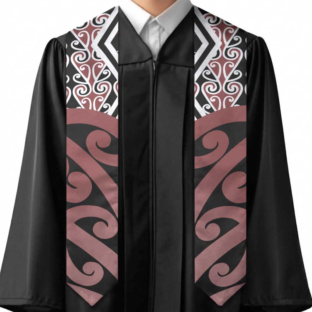 New Zealand Graduation Stole Aotearoa Kowhaiwhai Mix Taniko Art - Brown