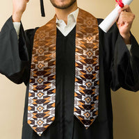 New Zealand Graduation Stole Poutama Mix Orange Taniko Inspired Art