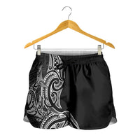 New Zealand Hammerhead Shark Shorts for Women Maori Haehae Mangopare Black LT14 - Polynesian Pride
