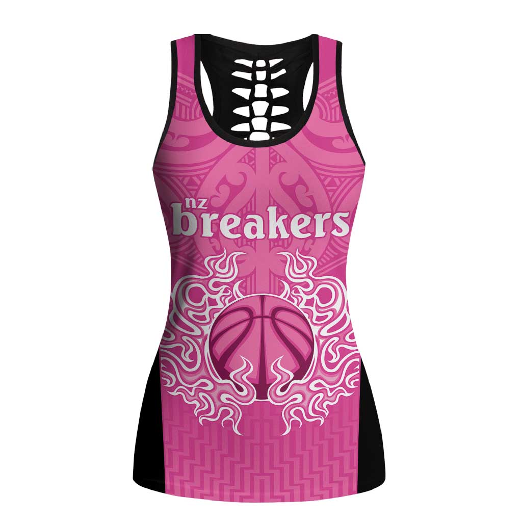 New Zealand Hollow Tank Top Fire Basketball Maori Tribal Pink LT9 Female Pink - Polynesian Pride
