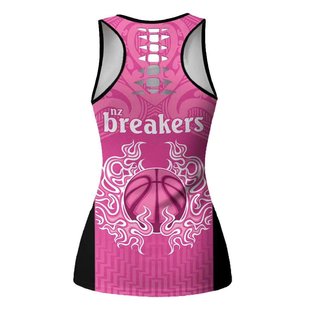 New Zealand Hollow Tank Top Fire Basketball Maori Tribal Pink LT9 - Polynesian Pride