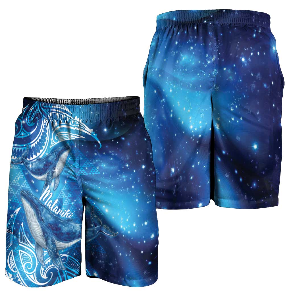 New Zealand Humpback Whale Matariki Shorts for Men Maori New Year Taniko Niho Taniwha LT14 - Polynesian Pride