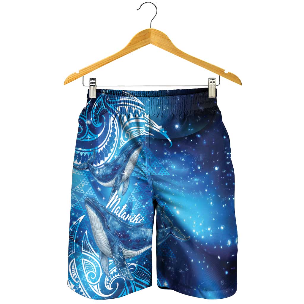 New Zealand Humpback Whale Matariki Shorts for Men Maori New Year Taniko Niho Taniwha LT14 - Polynesian Pride