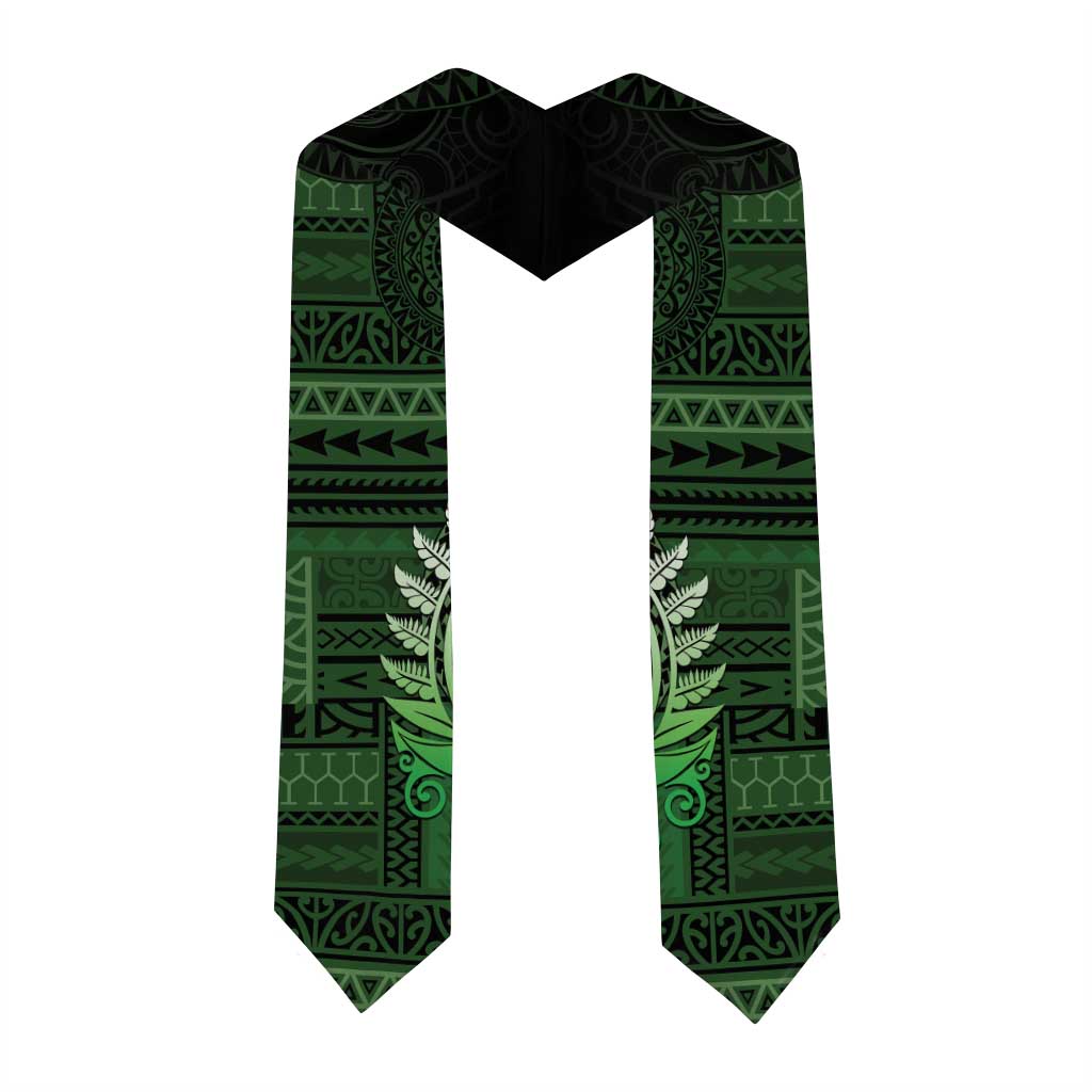 New Zealand Maori Koru Fern Graduation Stole Spiral Polynesian Style Green LT05 - Polynesian Pride