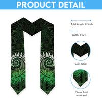 New Zealand Maori Koru Fern Graduation Stole Spiral Polynesian Style Green LT05 - Polynesian Pride