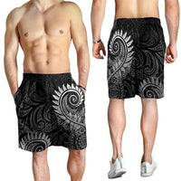 New Zealand Maori Koru Fern Shorts for Men Spiral Polynesian Style Gray LT05 - Polynesian Pride